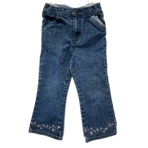 Shaver Lake for Kids Floral Embroidered Denim Jeans Size 3T